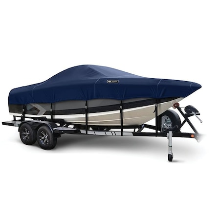 Eevelle Boat Cover SKI BOAT Low Profile Windshield w/ Outboard 21ft 6in L 96in W Navy SFSK2196B-NVY